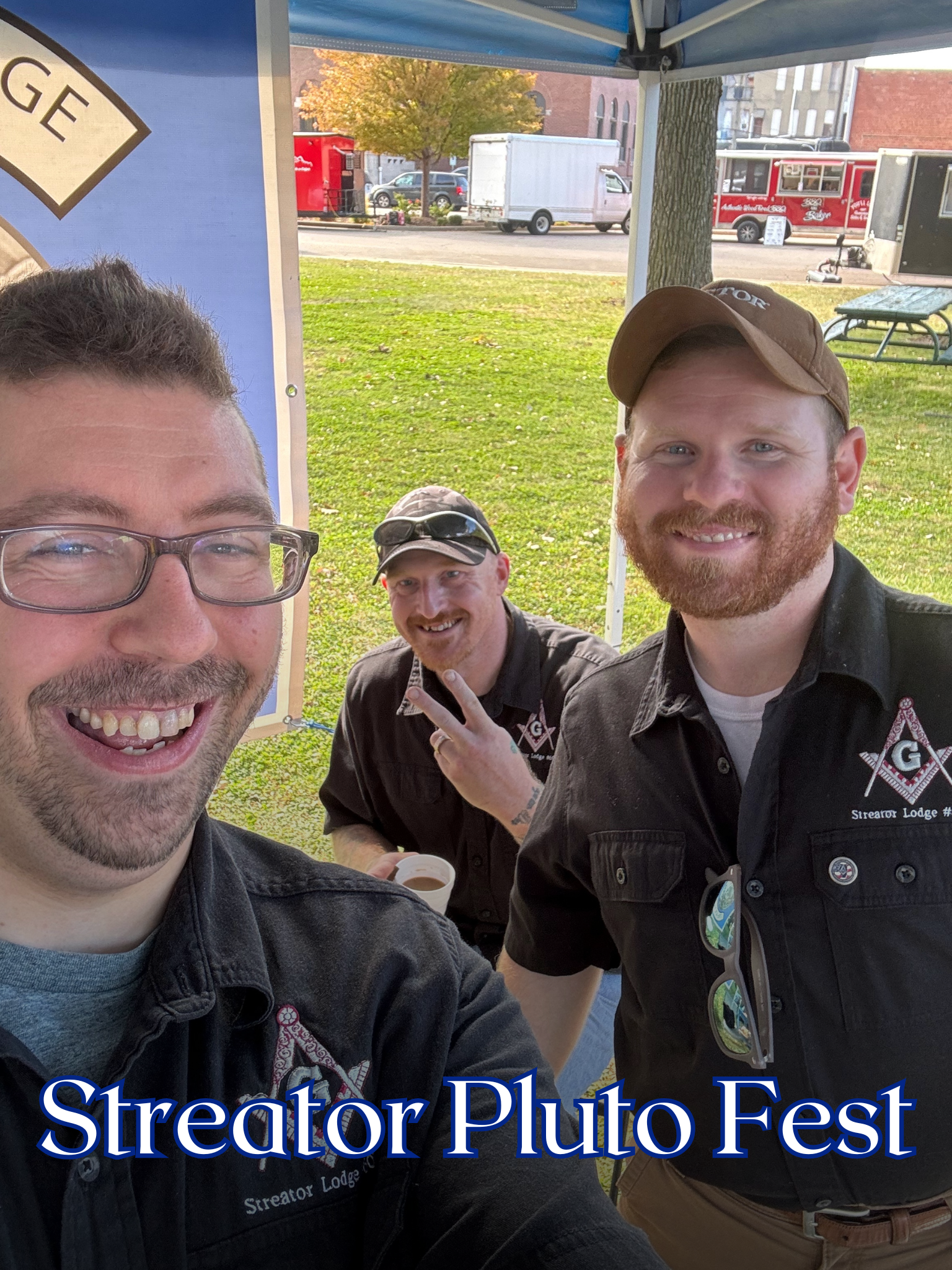 Three Brothers having a good time and bonding helping at Streator's Pluto Fest